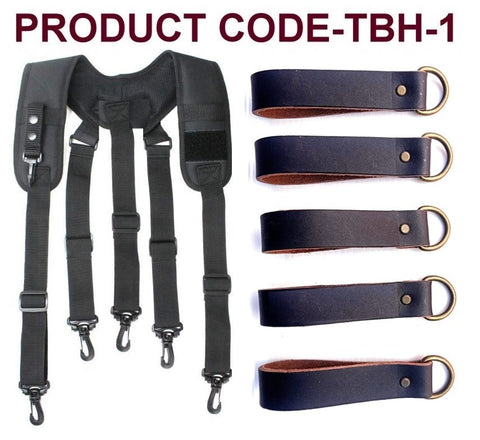 TOOLS BELT- HEAVY DUTY SUSPENDER WITH 5 X HEAVY DUTY LEATHER LOOP.