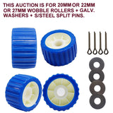 WOBBLE ROLLER- BLUE WITH BORE SIZE 20/22/27 COMES WITH WASHER & SPLIT PIN