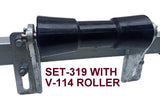 KEEL ROLLER WITH 3-HOLE BRACKET, 'U' BOLTS & 16MM SHAFT TO SUIT