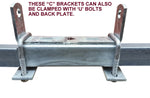 KEEL POLYURETHANE ROLLERS -150MM TO 155MM WITH 'C' BRACKET AND 'U' BOLTS
