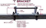 HEAVY DUTY POLYURETHANE ROLLER WITH 'T' BRACKET & 19MM S/STEEL SHAFT