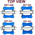 BOAT TRAILER DOUBLE ACTION KEEL POLYETHYLENE ROLLER + 3-HOLE BRACKET + 16MM SHAFT