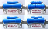 BOAT TRAILER DOUBLE ACTION KEEL POLYETHYLENE ROLLER + 3-HOLE BRACKET + 16MM SHAFT