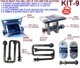 BOAT TRAILER FRONT & REAR LEAF SPRING SINGLE AXLE HANGER WITH 4-HOLE ‘U’ BOLT ON