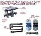 BOAT TRAILER DOUBLE AXLE EYE ROCKER TYPE 50MM SPRING LEAF HOT DIPPED MOUNTING ASSEMBLY KIT