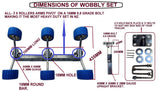 WOBBLY ROLLER SUPER HEAVY DUTY FOR BOAT TRAILER, 4 SETS OF 8 & 2 X SETS OF 3