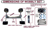 SUPER HEAVY DUTY WOBBLE ROLLERS ASSEMBLY FOR BOAT TRAILER WITH ADJUSTABLE HEIGHT-2 SETS OF 4