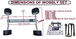2 SETS OF WOBBLY ROLLER  WITH 16MM PIVOT BOLT AND ROCKING ROLLER ARM FOR BOAT TRAILERS.