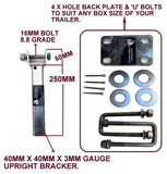 JET SKI ROLLER ASSEMBLY-1820MM LONG WITH UPRIGHT MOUNTING BRACKETS