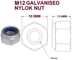 M12  STAINLESS STEEL/ GALVANISED NYLOK NUTS & WASHERS