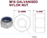 M16  STAINLESS STEEL/ GALVANISED NYLOK NUTS & WASHERS