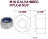 M16  STAINLESS STEEL/ GALVANISED NYLOK NUTS & WASHERS