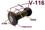 KEEL ROLLERS- 200MM POLYURETHANE ROLLER WITH 'C' BRACKET WITH 16MM SHAFT