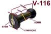 KEEL ROLLERS- 200MM POLYURETHANE ROLLER WITH 'C' BRACKET WITH 16MM SHAFT