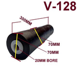 KEEL ROLLER-300MM POLYURETHANE ROLLER WITH 19MM SHAFT & END CAPS FOR BOATS