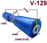 KEEL ROLLERS-300MM POLYURETHANE KEEL ROLLER WITH 3-HOLE BRACKET + 19MM SHAFT.