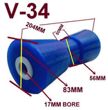 KEEL ROLLER POLYETHYLENE + 3 HOLE BRACKET+ END CAPS +16MM SHAFT FOR BOAT TRAILER