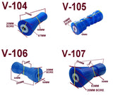 BOAT KEEL POLYETHYLENE ROLLER + 3 HOLE BRACKET + 19MM SHAFT