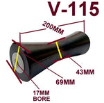 200MM POLYURETHANE ROLLER WITH 'T' BRACKET & 16MM S/STEEL SHAFT