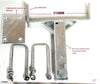 310mm Heavy Duty '""T '""Brackets With Back Plate And U Bolts