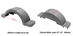 2x POLYETHYLENE MUDGUARD + 2 x HEAVY DUTY BRACKET FRAME TO SUIT 13"& 14" WHEELS