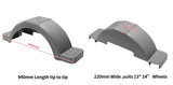 2x POLYETHYLENE MUDGUARD + 2 x HEAVY DUTY BRACKET FRAME TO SUIT 13"& 14" WHEELS