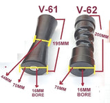 KEEL ROLLERS POLYURETHANE WITH'"C BRACKETS WITH 'U' BOLTS.