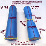 Keel Rollers-Super Heavy-Duty Polyethylene Rollers With ""C"" Brackets For Trailer