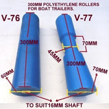 Super Heavy-Duty Polyethylene Rollers With ""T"" Brackets For Boat Trailer