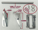 Keel Roller Super Heavy-Duty 3 Hole Bracket For Boat Trailers With 16mm Shaft.