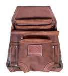 SINGLE LEATHER RIGGER POUCH WITH 2X STEEL HAMMER HOLDER AND HEAVY DUTY TOOL BELT