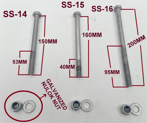 Copy of M12 X GALVANIZED BOLT NULOK NUT / WASHER