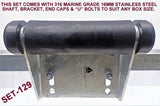 KEEL ROLLER SUPER HEAVY DUTY BRACKET+POLYURETHINE ROLLERS+END CAPS +16MM OR 19MM SHAFTS FOR BOATTRAILERS