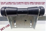 KEEL ROLLER SUPER HEAVY DUTY BRACKET+POLYURETHINE ROLLERS+END CAPS +16MM OR 19MM SHAFTS FOR BOATTRAILERS