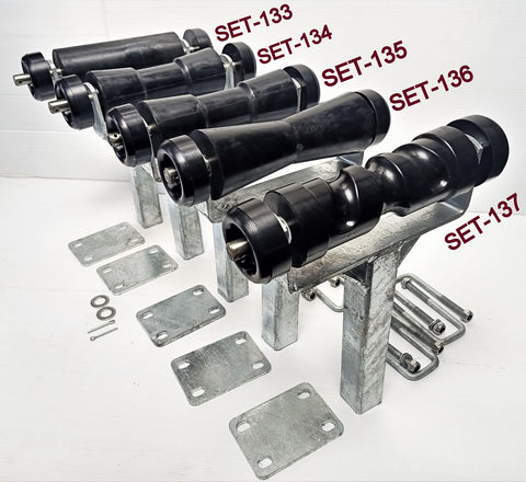 KEEL ROLLER WITH 'T' BRACKET AND END CAPS