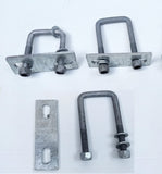 'U' BOLTS M10(10MM GAUGE) WITH 2 HOLE PLATE CLAMPS FOR BOAT TRAILERS