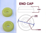 HEAVY DUTY POLYURETHANE ROLLER WITH 'T' BRACKET /19MM S/STEEL SHAFT AND 2 X END CAPS