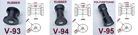 Copy of 185mm To 205mm Rubber Rollers For Boat Trailer