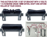 KEEL ROLLER-POLYURETHANE ROLLERS WITH 3-HOLE BRACKET & 19MM S/STEEL SHAFT.