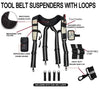 TOOL BELT-LEATHER DOUBLE POUCH TOOL BELT DOUBLE WITH 4 POCKETS SLIDABLE ON BELT