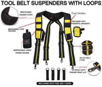 TOOL BELT-LEATHER DOUBLE POUCH TOOL BELT DOUBLE WITH 4 POCKETS SLIDABLE ON BELT