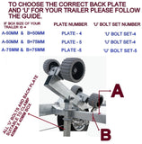 CLAMP PLATE FOR WOBBLY ROLLER SET WITH M12 'U' BOLTS TO CLAMP ANY BOX SIZE OF YOUR TRAILER.