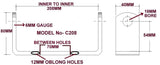 Keel Rollers 200mm To 206mm Long With'""C Brackets