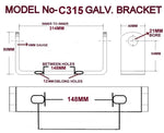 KEEL ROLLER BRACKETS 220MM OR 315MM OR 320MM 'C' SHAPE