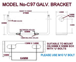 Keel Roller Brackets 87mm Or 97mm Or 110mm 'C' Shape