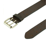 TOOL BELT WITH 2 X HEAVY DUTY LEATHER BROWN POUCHES & PADDED SUSPENDERS/HARNESS.