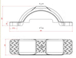 2x POLYETHYLENE MUDGUARD + 2 x HEAVY DUTY BRACKET FRAME TO SUIT 13"& 14" WHEELS