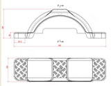 2x POLYETHYLENE MUDGUARD + 2 x HEAVY DUTY BRACKET FRAME TO SUIT 13"& 14" WHEELS