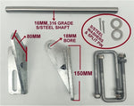 BOAT TRAILER GLIDER KIT - SELF CENTRING KIT -1 OR KIT-2 WITH POLYETHYLENE ROLLER & 3 HOLE BRACKET MEDIUM SIZE BOATS.