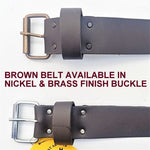 HEAVY DUTY OILED TOP GRAIN LEATHER, 32-INCH - 46-INCH WAIST SIZE BELT.